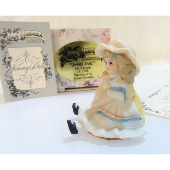 NEW Jan Hagara JENNY DOLL w/ Bye-Lo Miniature Porcelain FIGURINE Limited Edition - Picture 4 of 6